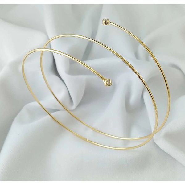 bracelete bíceps aro zircônias regulável dourado