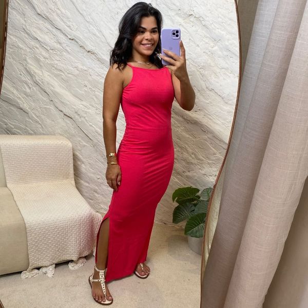 Vestido longo costa nua Pink
