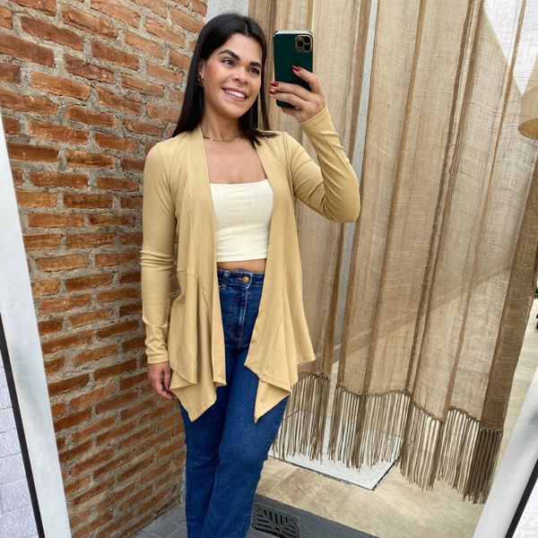 Cardigan classic areia