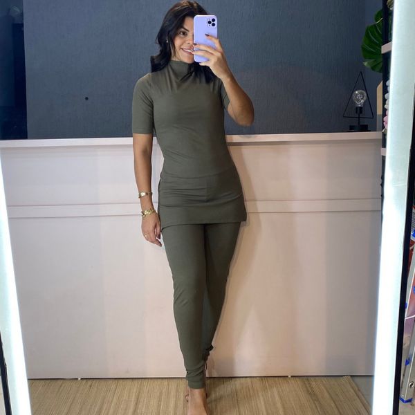 Conjunto alongado cinza