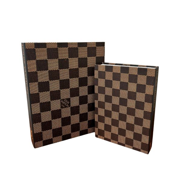 Dupla Livro Caixa Louis Vuitton Xadrez