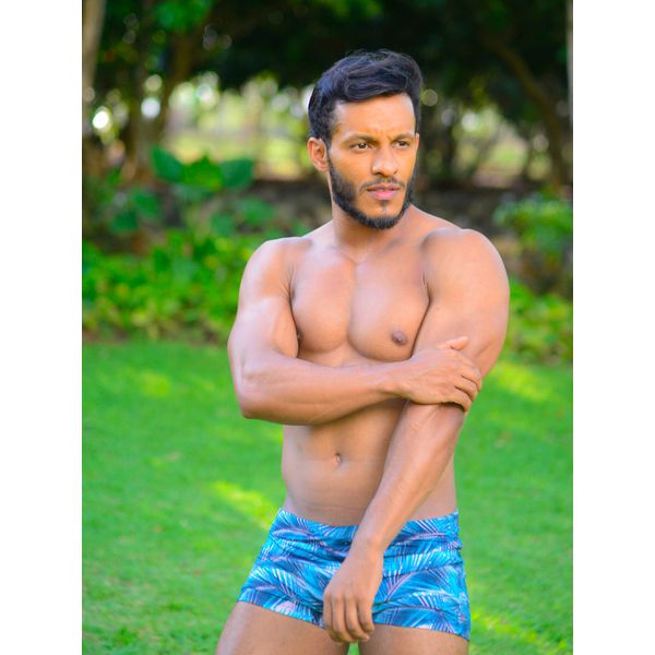 Sunga Boxer Adulto Estampado Azul