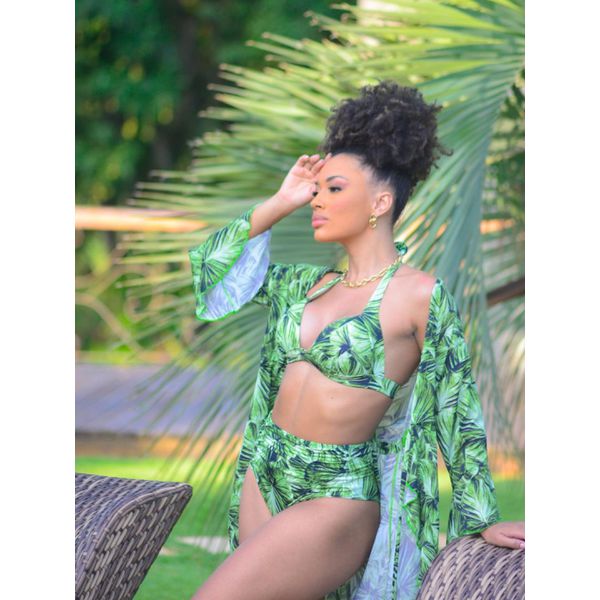 Top Biquíni Luara Estampado Verde