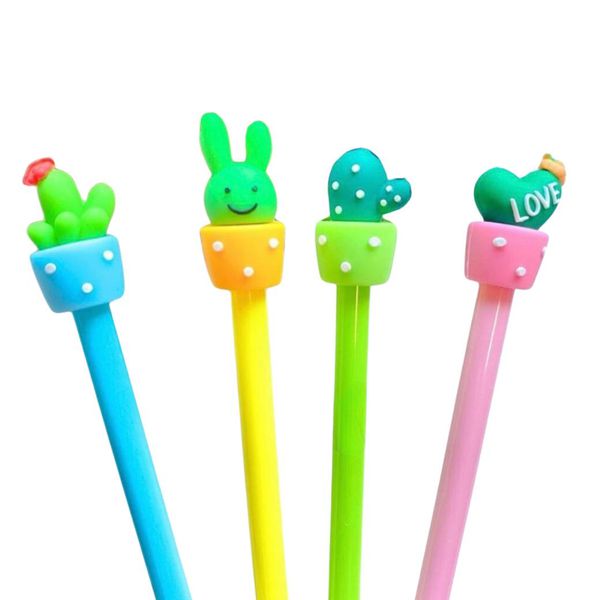 Caneta em Gel Ponta Fina Vasinhos de Cactos