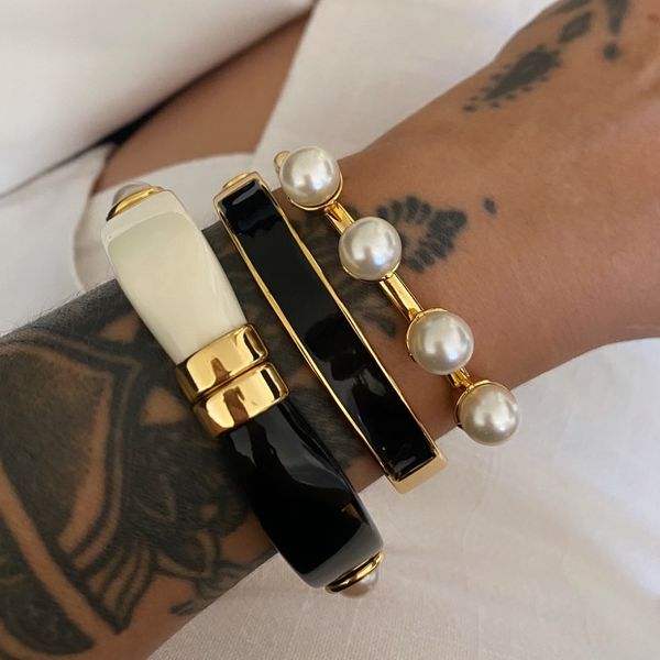 Bracelete duplo preto & branco