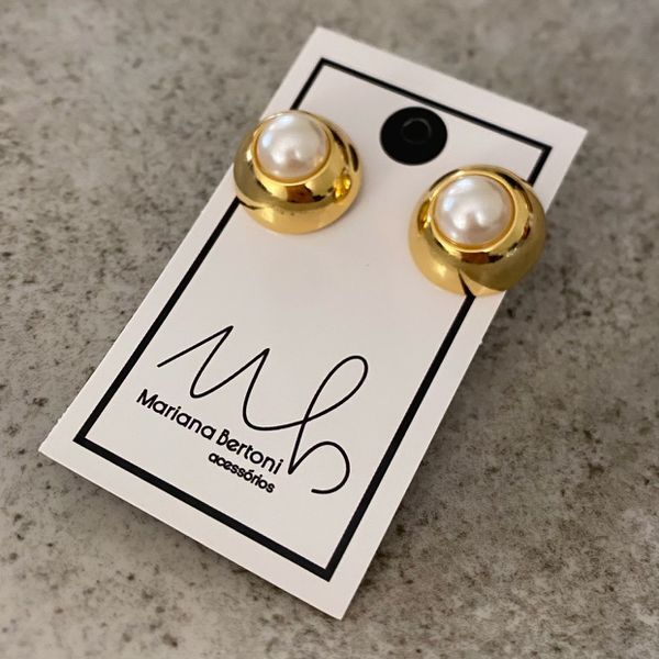 Brinco boton pérola