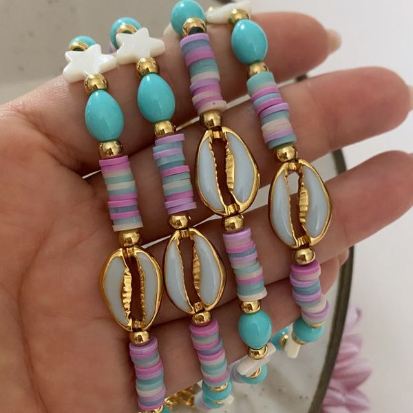 Tornozeleira búzio azul