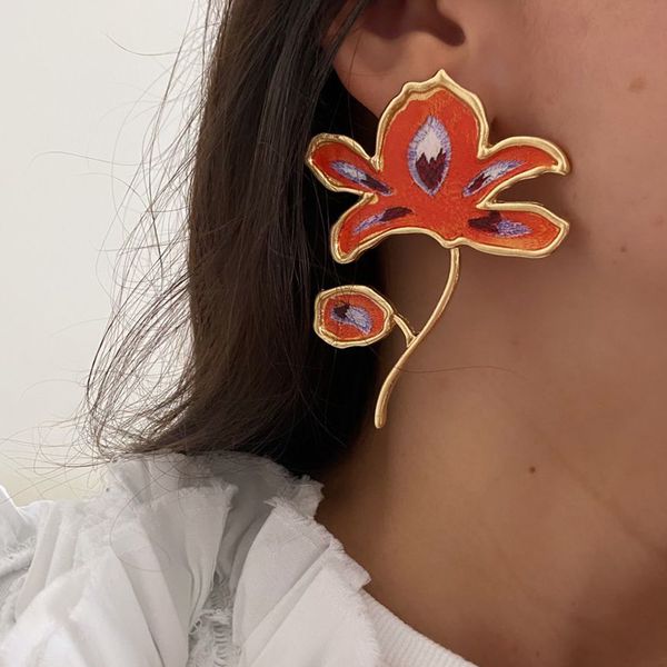 Brinco Flor Estampada