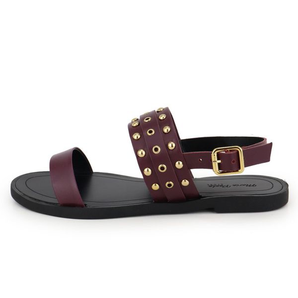 Rasteira Cristina Cravo Merlot