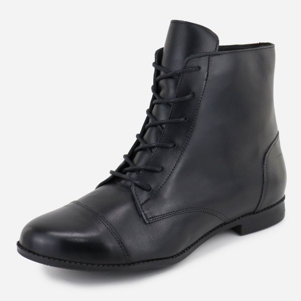 Bota Coturno Em Couro Maria Paula Amarração Preto