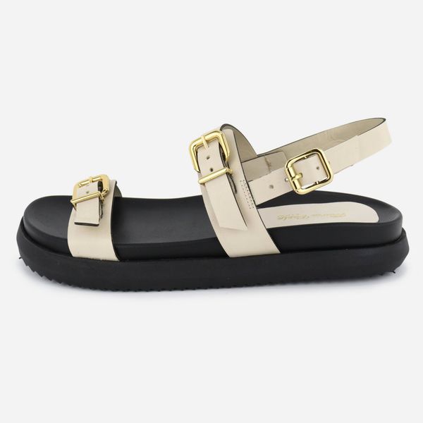 Sandália Rasteiria Couro Confort Tatiane Off White