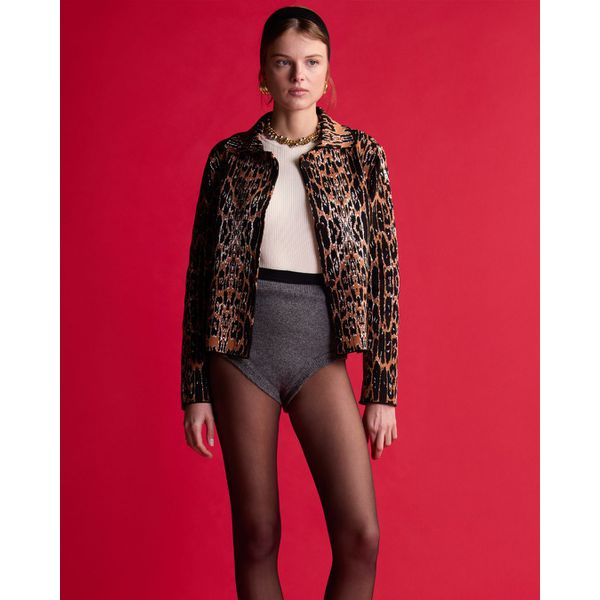 Casaqueto Panter Animal Print Jacquard