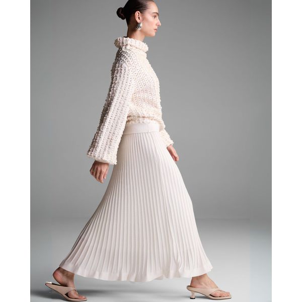 Saia Plissada Gilded Off White