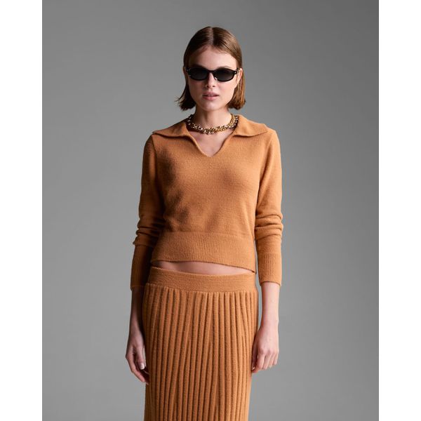 Blusa Marcela Gola Polo Camel