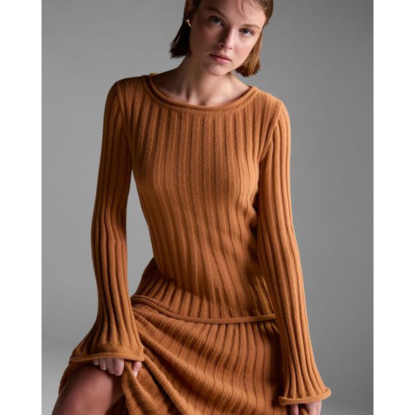 Blusa Ritmo Canelada Camel