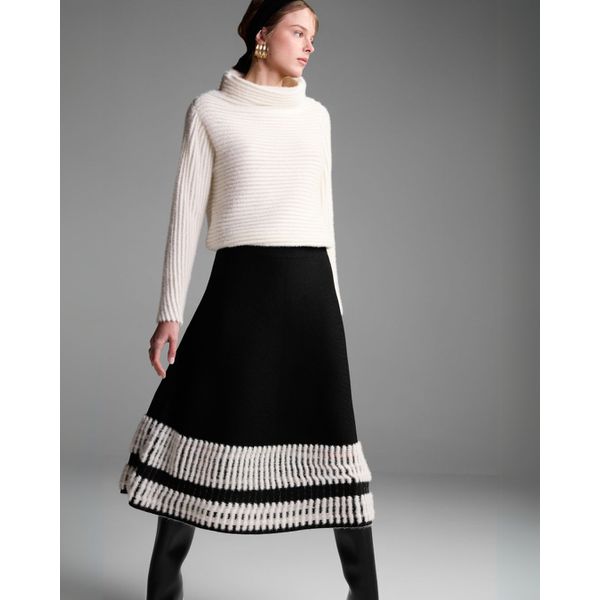 Saia Midi Duetto Preto