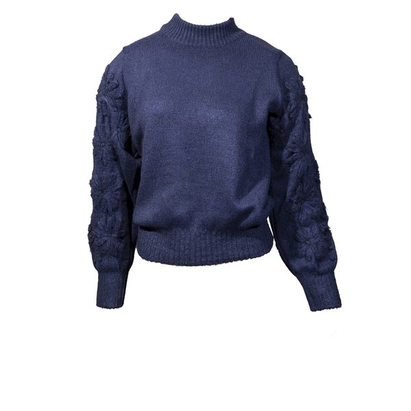 Blusa Levi Bordada Azul Marinho+