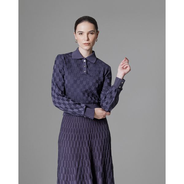 Blusa Polo Piaggi Azul Petróleo-