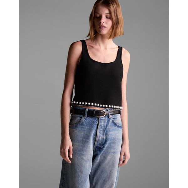 Top Cropped Mariana Preto