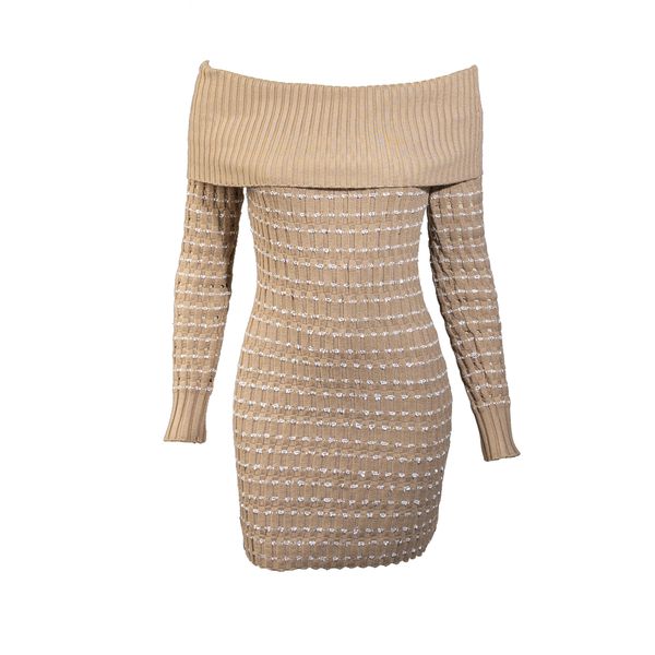 Vestido Curto Plaza Bege Camel