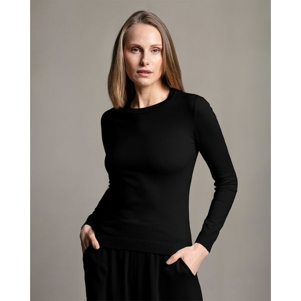 Blusa Pura Gola Careca Preta