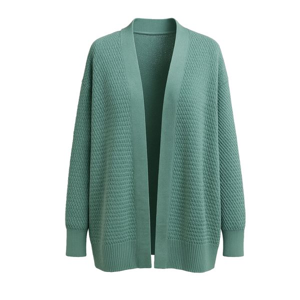 Cardigan Alongado Stella Verde Cian