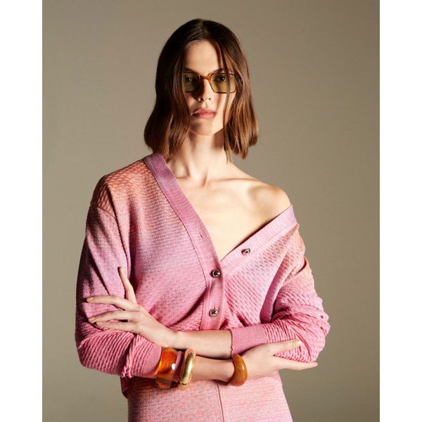 Casaco Cardigan Tie Dye Degradê