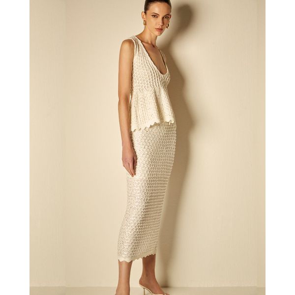 Saia Longa Amarilis Branco Off White