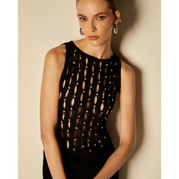 Top Dália Bordado Preto