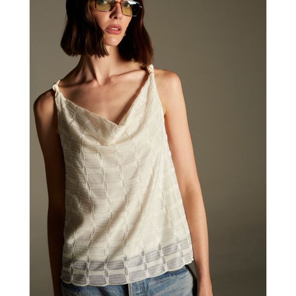 Top Degagê Bromélia Branco Off White