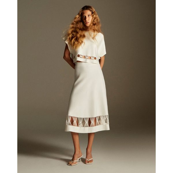 Saia Estrelícia Branco Off White