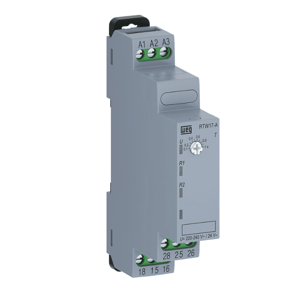 RELE TEMPORIZADOR RETARDO ENERGIZAÇÃO 3 A 30MIN 24 240V 2NAF RTW17A02U030ME05 WEG