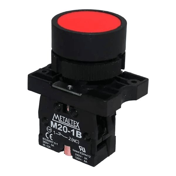 Botao Comando Vermelho 1NF P20AFR-R-1B Metaltex