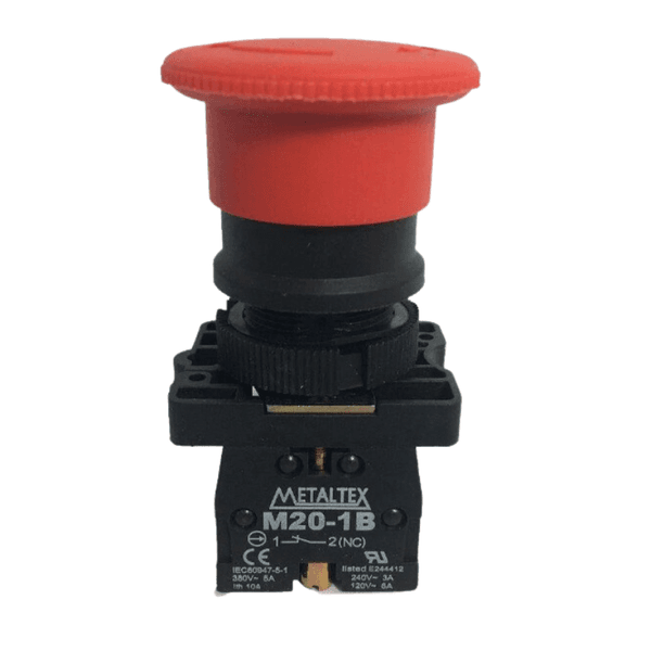 Botao Soco Emergencia com Trava Vermelho 1NF P20AKR-R-1B Metaltex