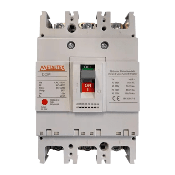 Disjuntor caixa moldada tripolar 225A Metaltex