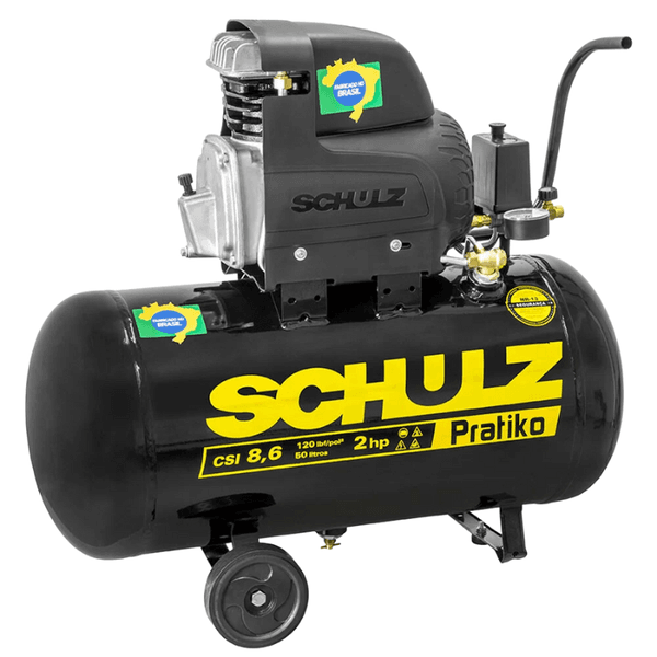 Compressor de Ar 50L 2CV 8,6 Pés 127V Pratiko Schulz Nacional