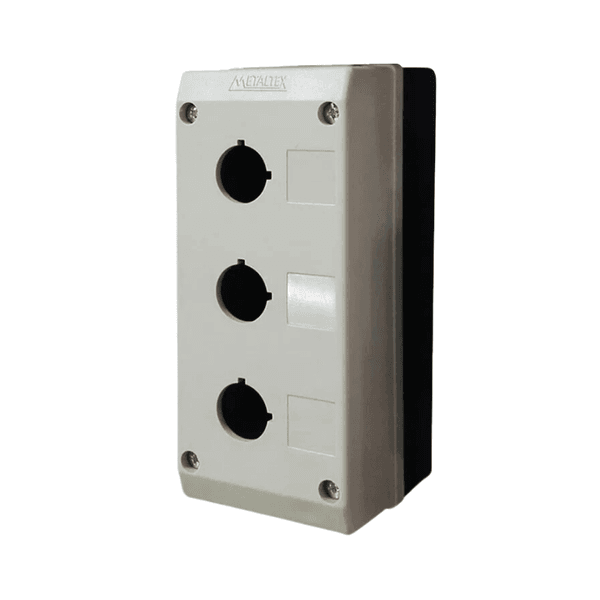 Caixa para Botoeira Cinza 3 Furos 22MM TN2-B3 Metaltex