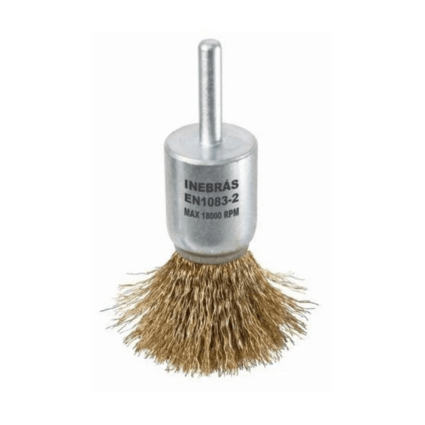 Escova Pincel Aço Latonado 25mm Haste 1/4 Inebras