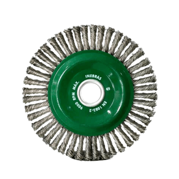 Escova Circular Aço Carbono Trançada 7 x 1/2 x Furo 7/8 Inebras
