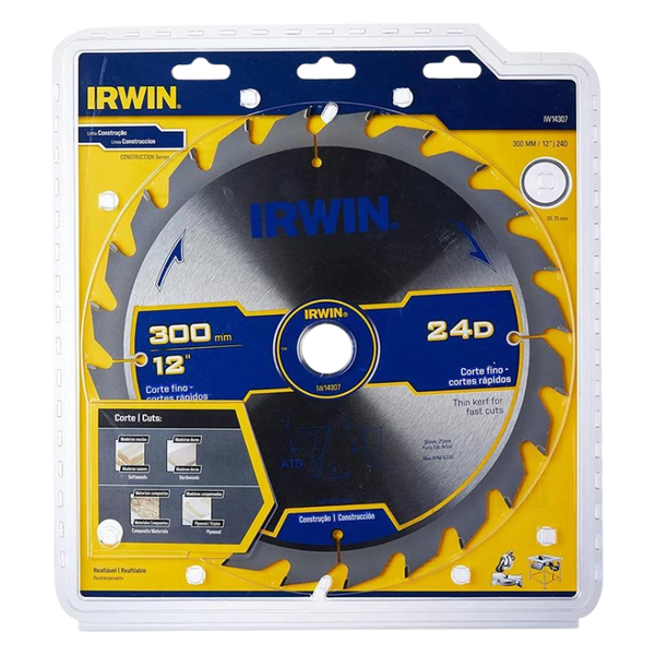 Disco serra circular 300 x 30mm 24 dentes IW14307 Irwin