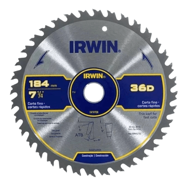 Disco serra circular 7.1/4 x 36 dentes IW14108 Irwin