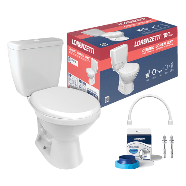 Kit bacia com caixa acoplada loren way branco Lorenzetti