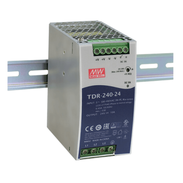 Fonte chaveada 340-550v trifasico saida 24vcc 10a trilho Metaltex