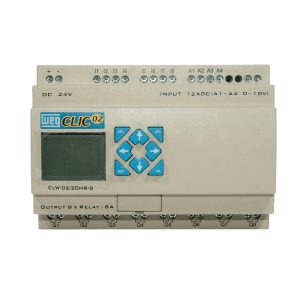 Rele Programável CLP CLIC WEG CLW-02/20HR-D 3RD DC24V 12 Entradas 8 Saídas