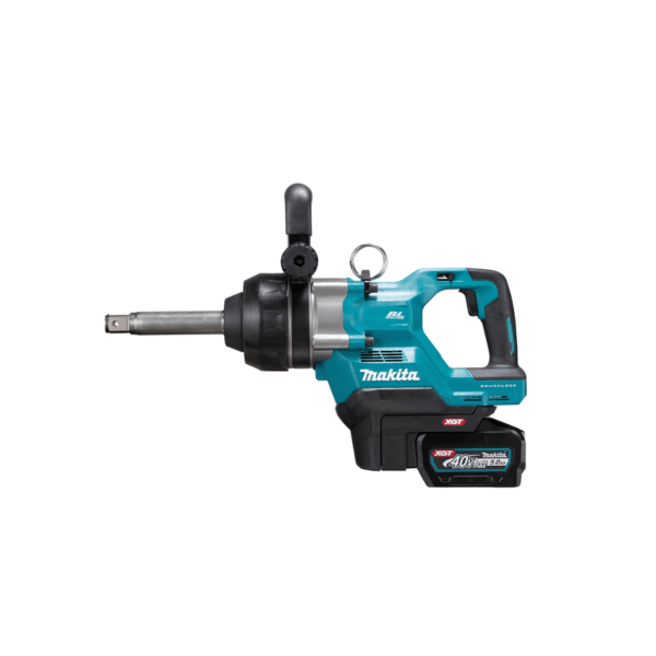 Chave de Impacto Longa 1 Polegada com 2 Baterias 40V 5.0AH e Carregador Makita TW010GT201
