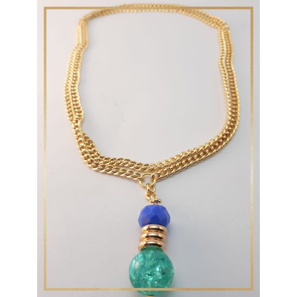 Colar folheado ouro 18k Aqua