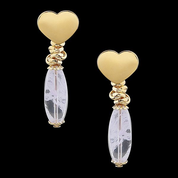 Brinco Folheado à Ouro 18k Fashion White Coração