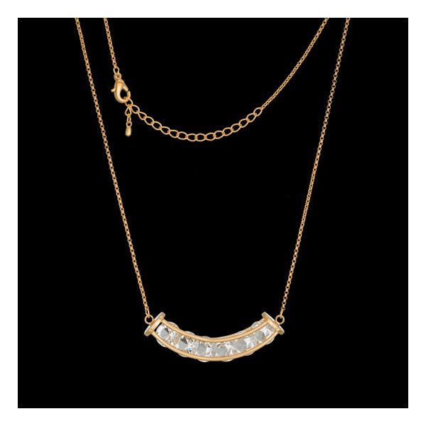 Colar folheado à ouro 18k trilho de zircônias