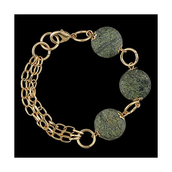 Pulseira Folheada a ouro com pedra natural