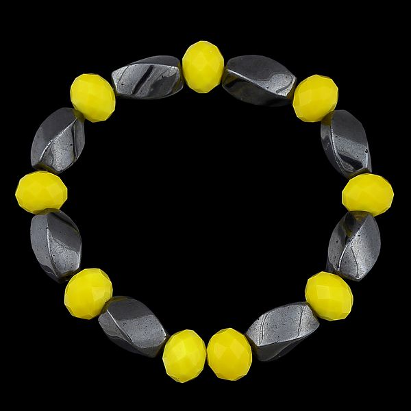 Pulseira fio de silicone Cristais Amarelos